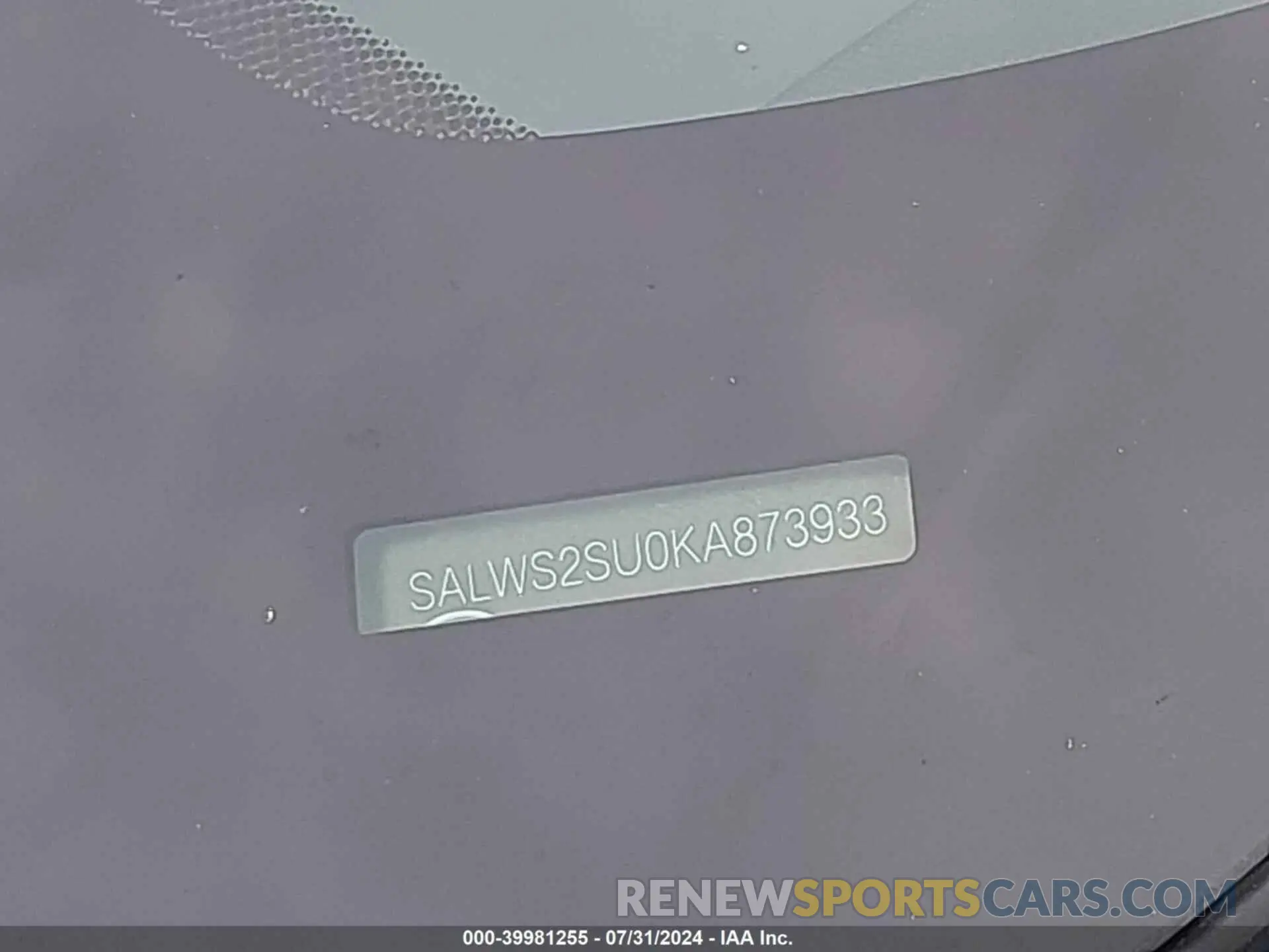 9 Фотография поврежденного автомобиля SALWS2SU0KA873933 LAND ROVER RANGE ROVER SPORT 2019