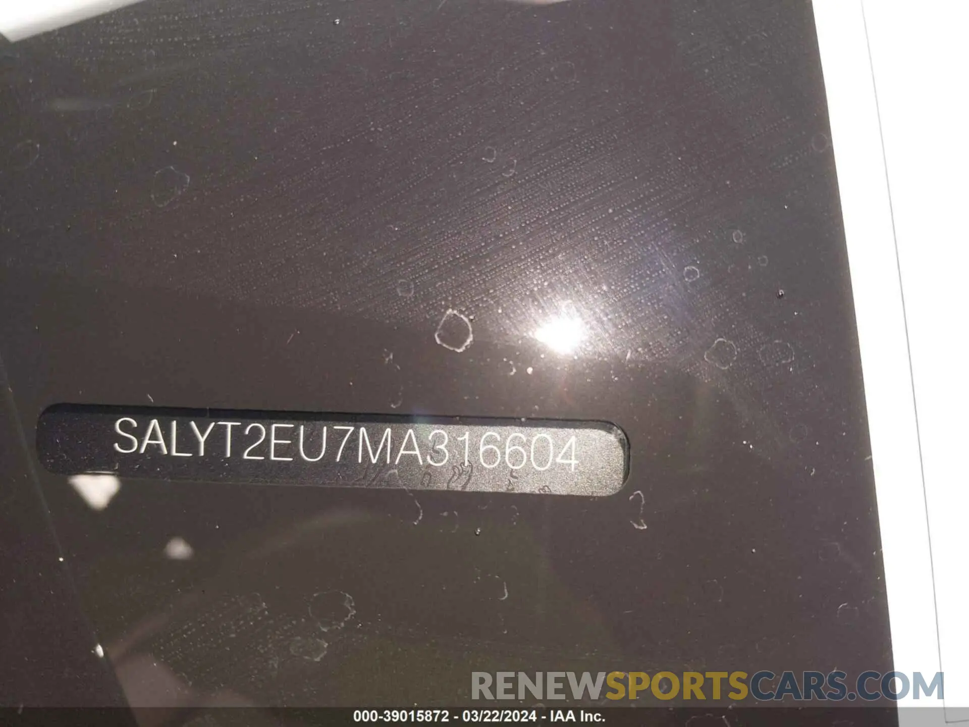 9 Фотография поврежденного автомобиля SALYT2EU7MA316604 LAND ROVER RANGE ROVER VELAR 2021