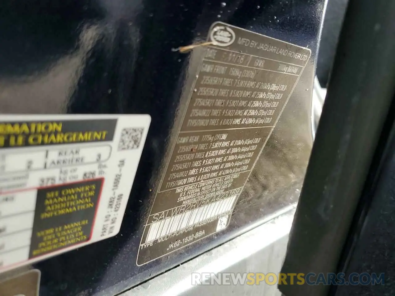 14 Photograph of a damaged car SALWR2RV5KA423169 LAND ROVER RANGEROVER 2019