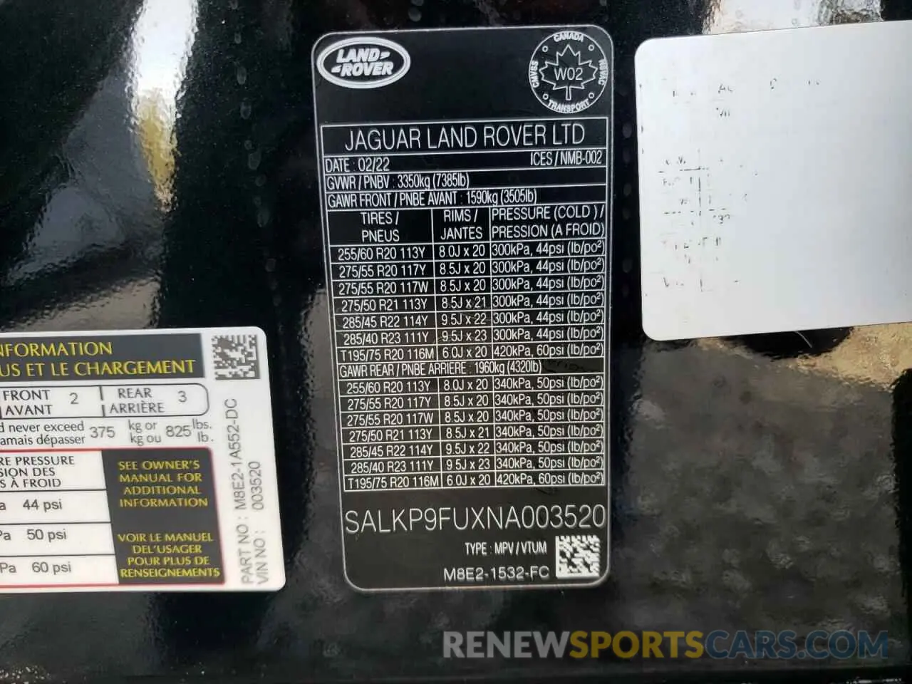 14 Фотография поврежденного автомобиля SALKP9FUXNA003520 LAND ROVER RANGEROVER 2022