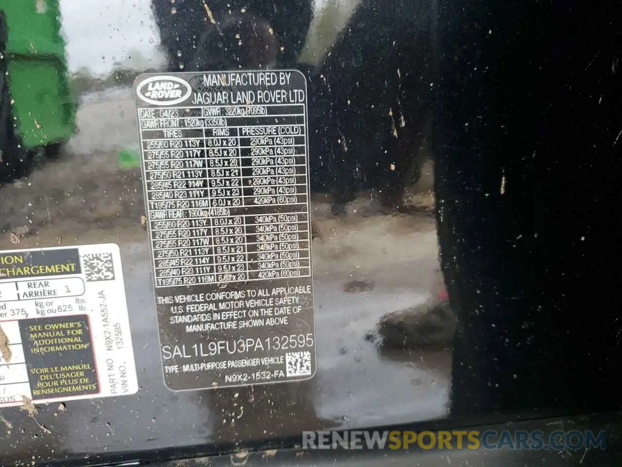 12 Фотография поврежденного автомобиля SAL1L9FU3PA132595 LAND ROVER RANGEROVER 2023