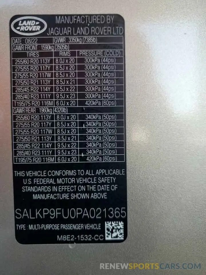 14 Фотография поврежденного автомобиля SALKP9FU0PA021365 LAND ROVER RANGEROVER 2023