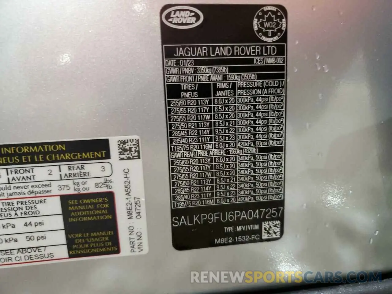 12 Фотография поврежденного автомобиля SALKP9FU6PA047257 LAND ROVER RANGEROVER 2023