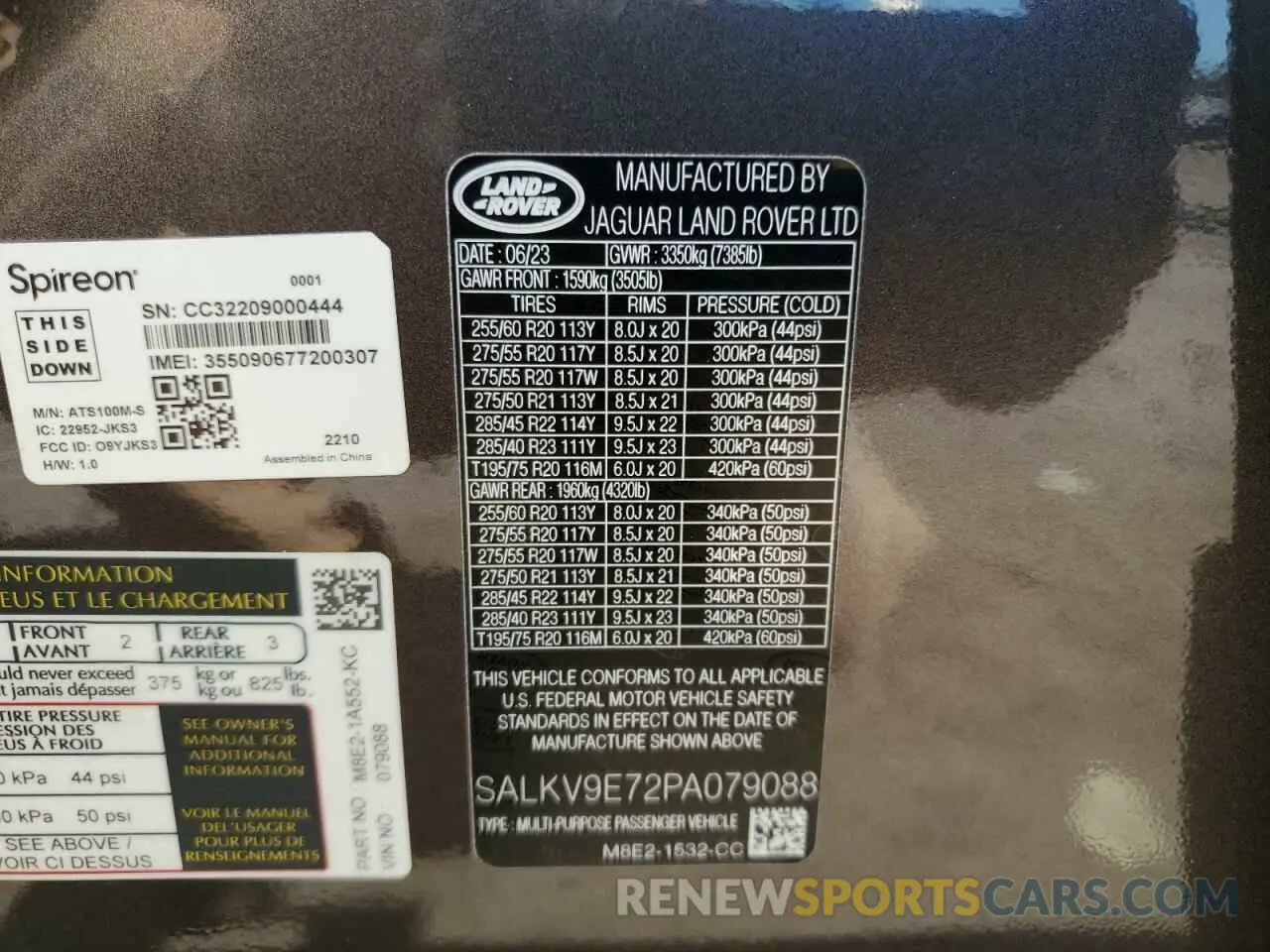 13 Photograph of a damaged car SALKV9E72PA079088 LAND ROVER RANGEROVER 2023