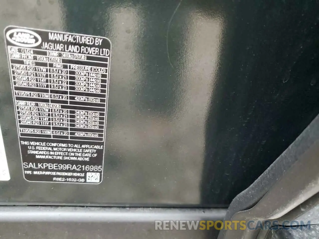 14 Фотография поврежденного автомобиля SALKPBE99RA216985 LAND ROVER RANGEROVER 2024
