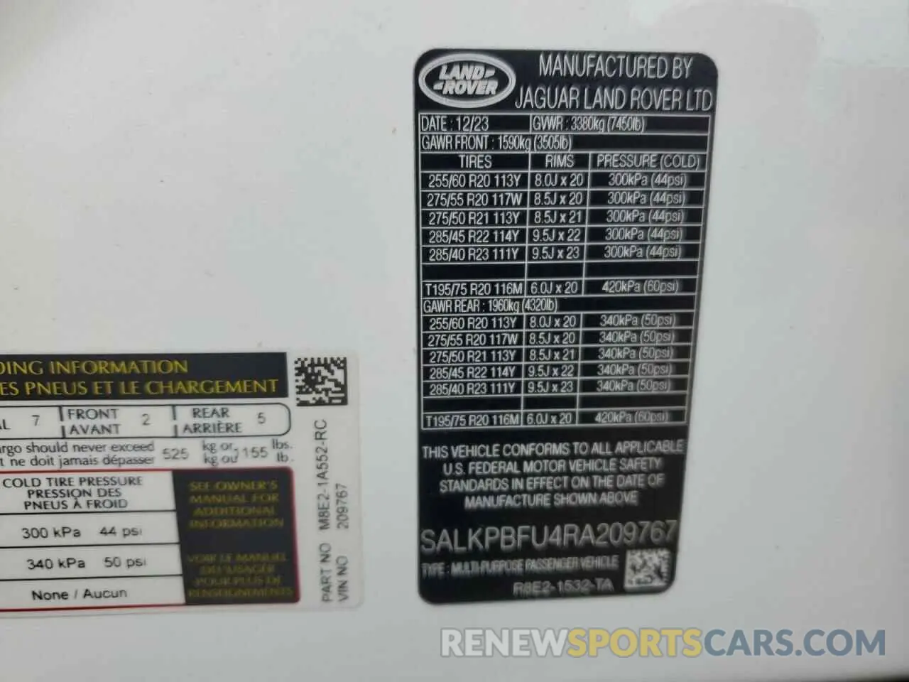 14 Photograph of a damaged car SALKPBFU4RA209767 LAND ROVER RANGEROVER 2024