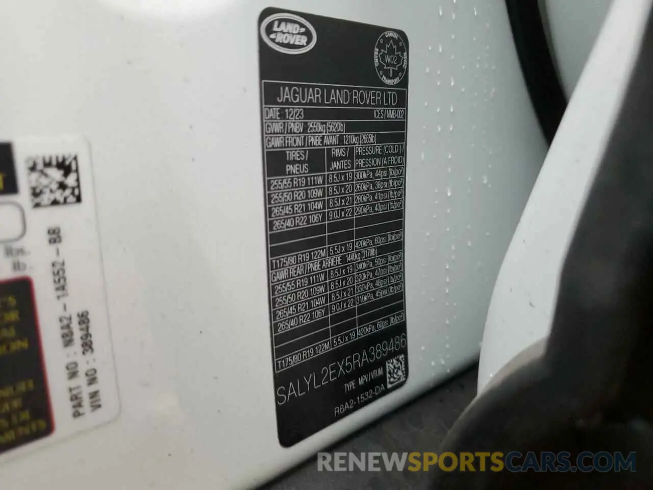12 Photograph of a damaged car SALYL2EX5RA389486 LAND ROVER RANGEROVER 2024