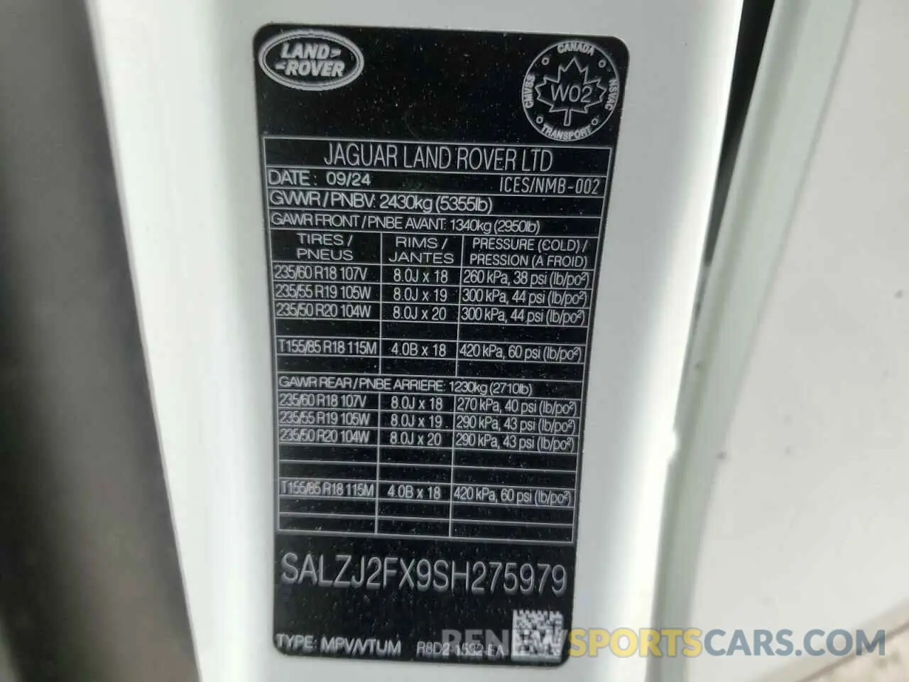 14 Фотография поврежденного автомобиля SALZJ2FX9SH275979 LAND ROVER RANGEROVER 2025