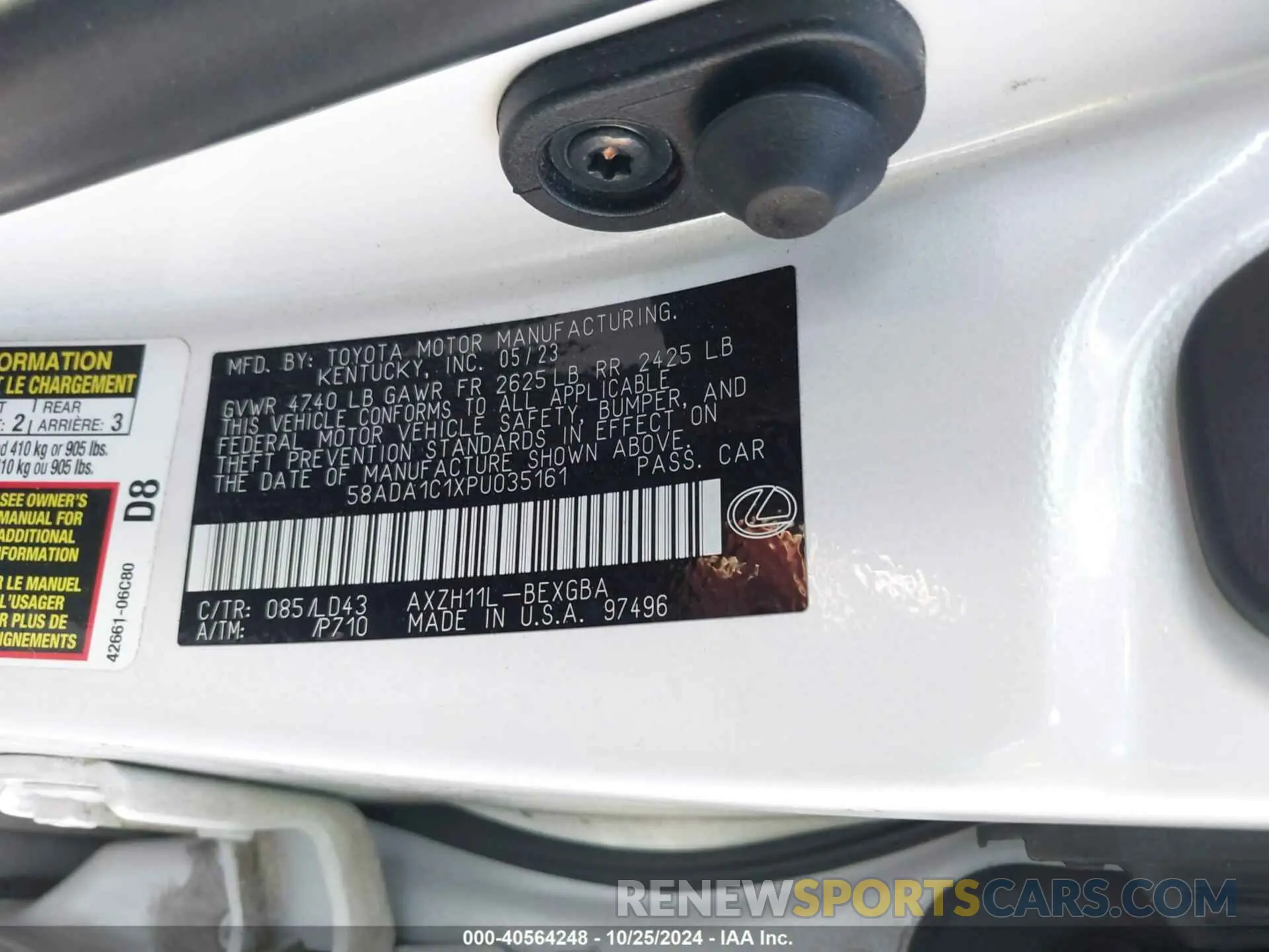 9 Photograph of a damaged car 58ADA1C1XPU035161 LEXUS ES 300H 2023