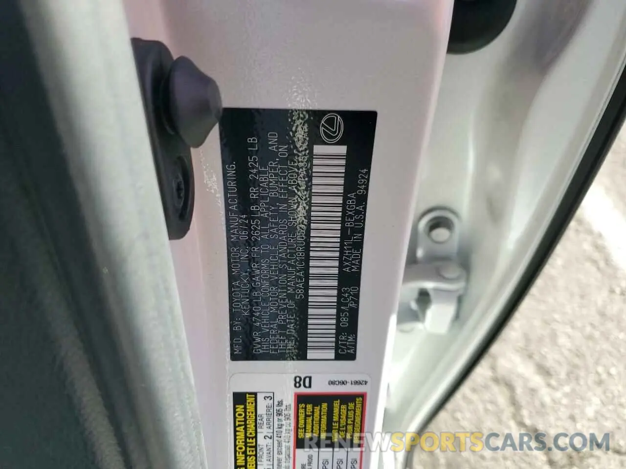 13 Фотография поврежденного автомобиля 58AEA1C18RU053312 LEXUS ES300 2024