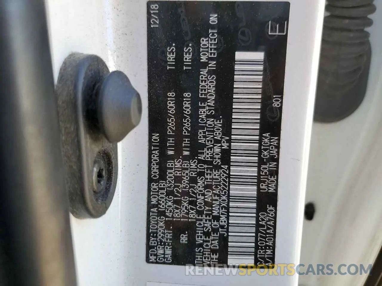 14 Фотография поврежденного автомобиля JTJBM7FX0K5222924 LEXUS GX 2019