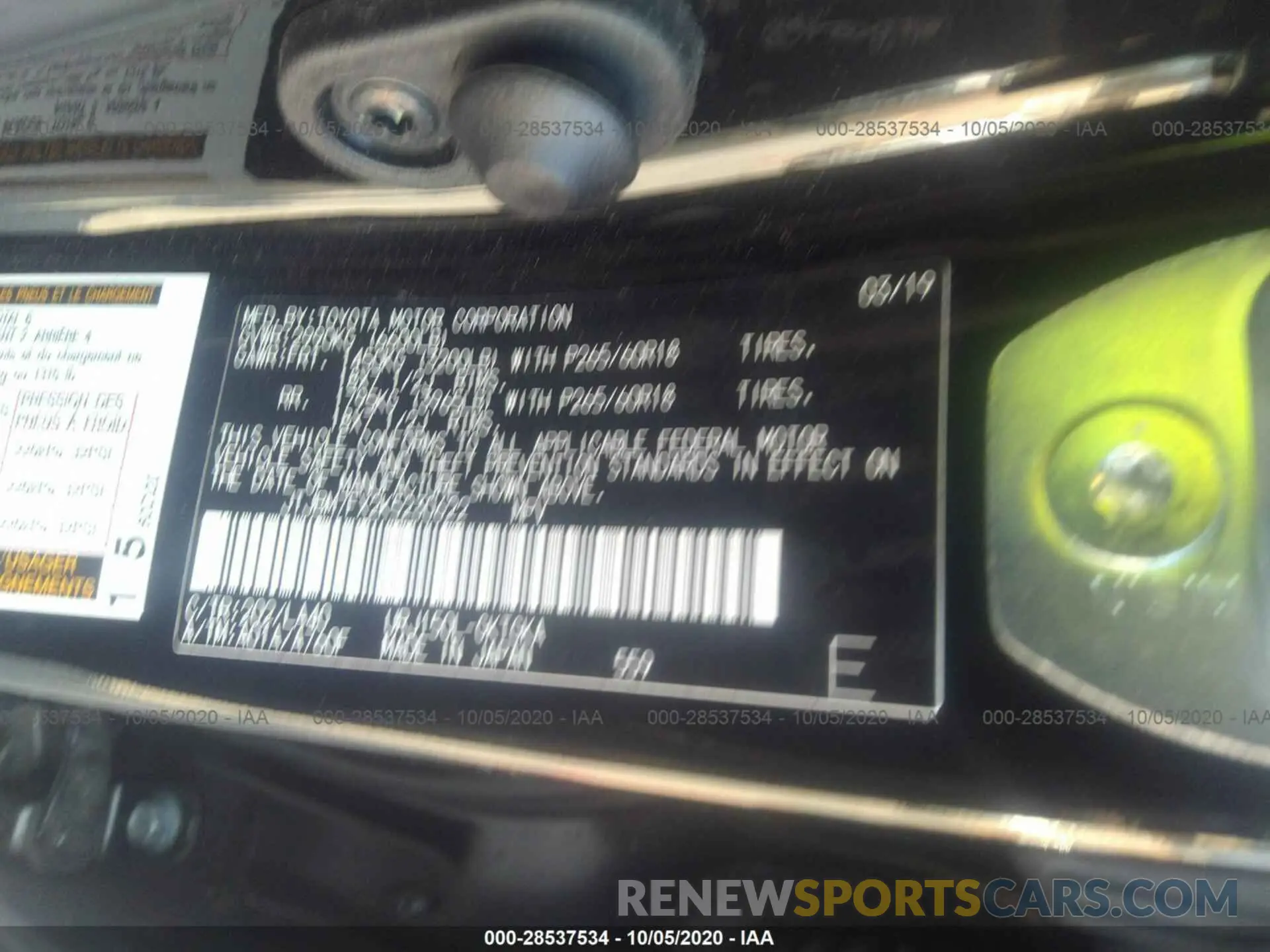 9 Photograph of a damaged car JTJBM7FX2K5230622 LEXUS GX 2019