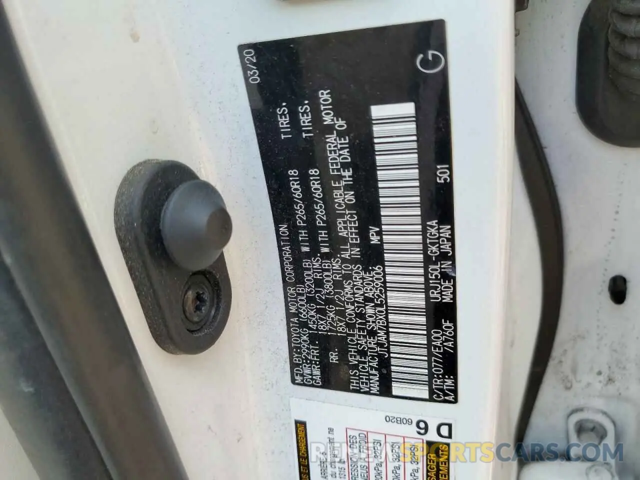 10 Фотография поврежденного автомобиля JTJAM7BX0L5259006 LEXUS GX 2020