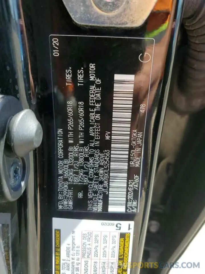 13 Фотография поврежденного автомобиля JTJAM7BX7L5254563 LEXUS GX 2020