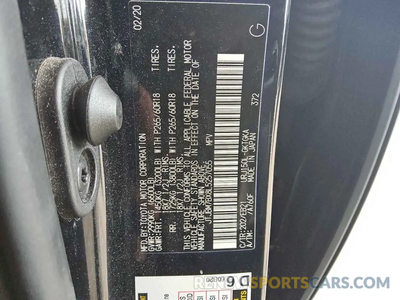 13 Фотография поврежденного автомобиля JTJBM7BX8L5257055 LEXUS GX 2020