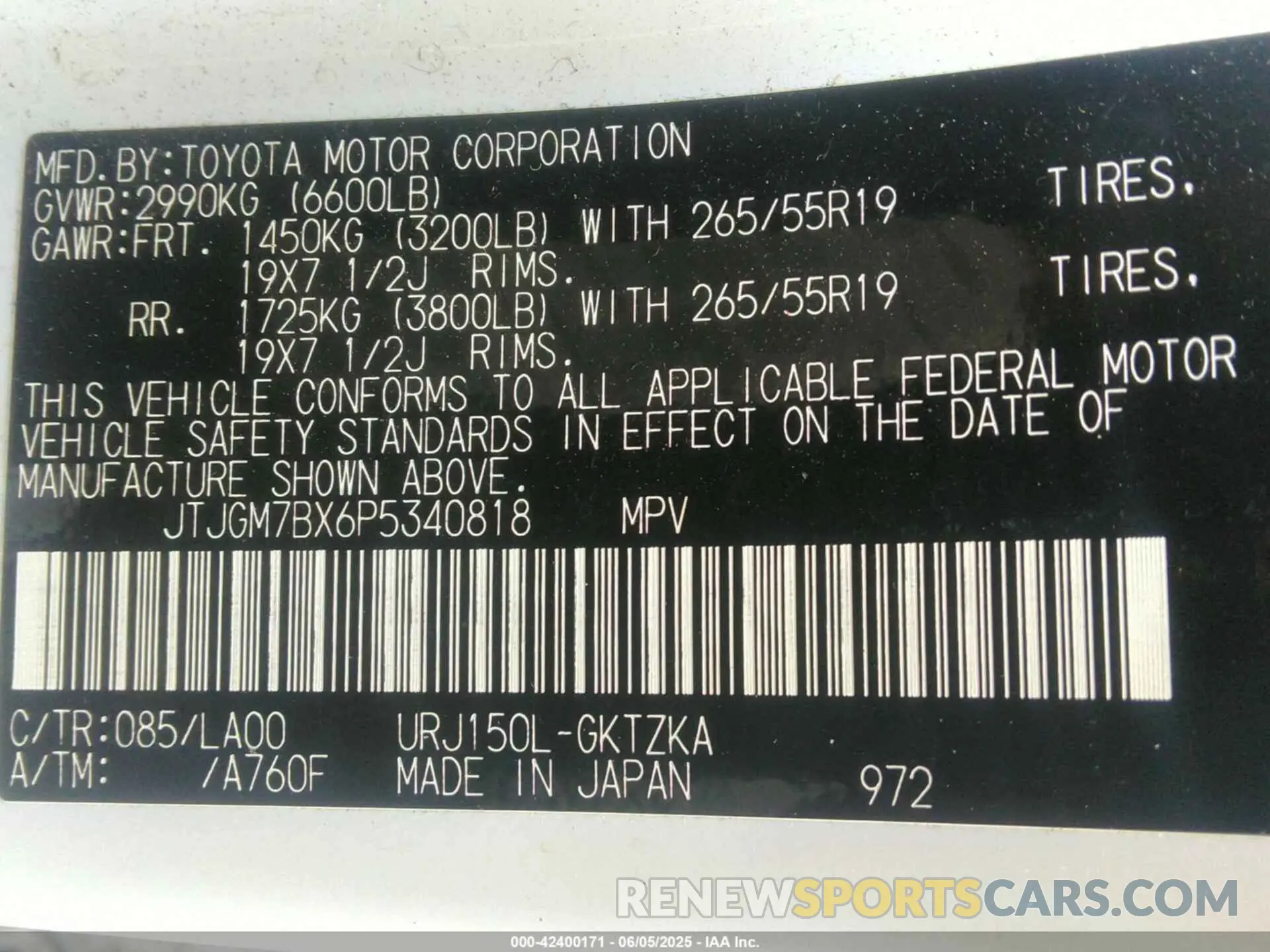 9 Фотография поврежденного автомобиля JTJGM7BX6P5340818 LEXUS GX 460 2023