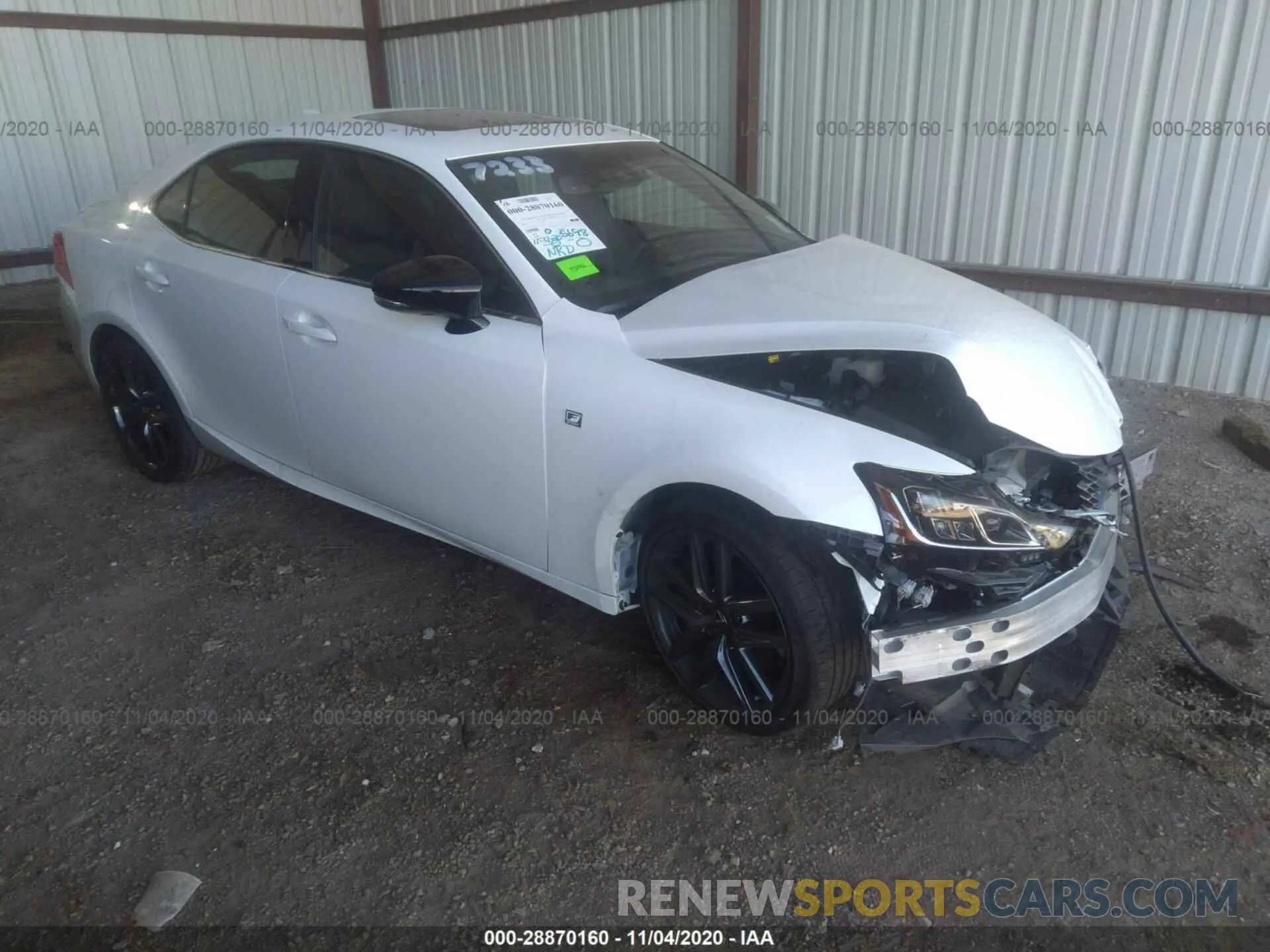 1 Photograph of a damaged car JTHGA1D25L5106530 LEXUS IS 2020