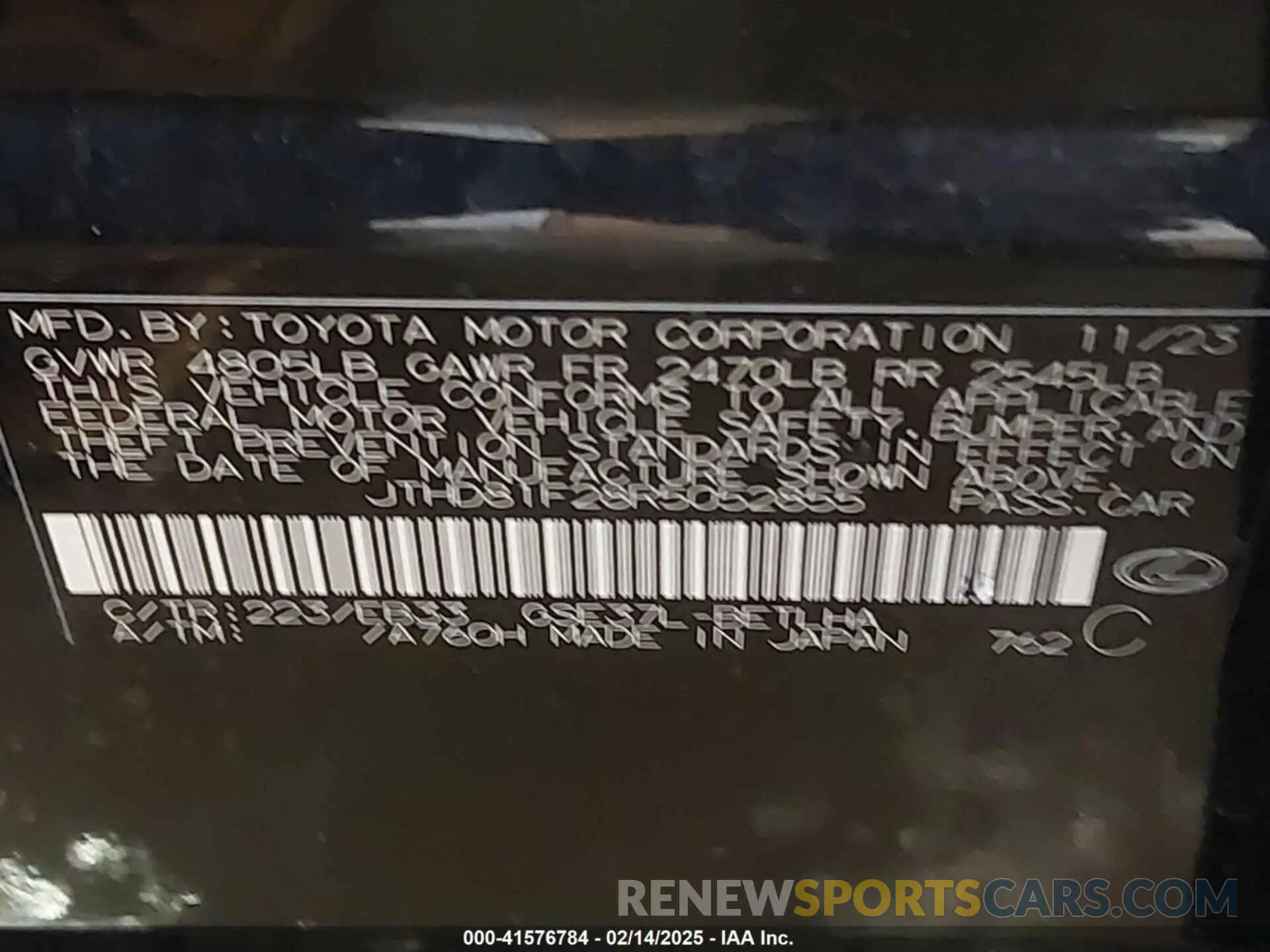 9 Фотография поврежденного автомобиля JTHD81F28R5052855 LEXUS IS 300 2024
