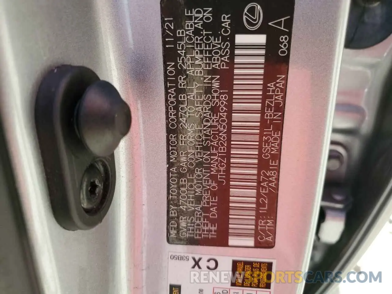 13 Фотография поврежденного автомобиля JTHGZ1B26N5049981 LEXUS IS 350 F S 2022