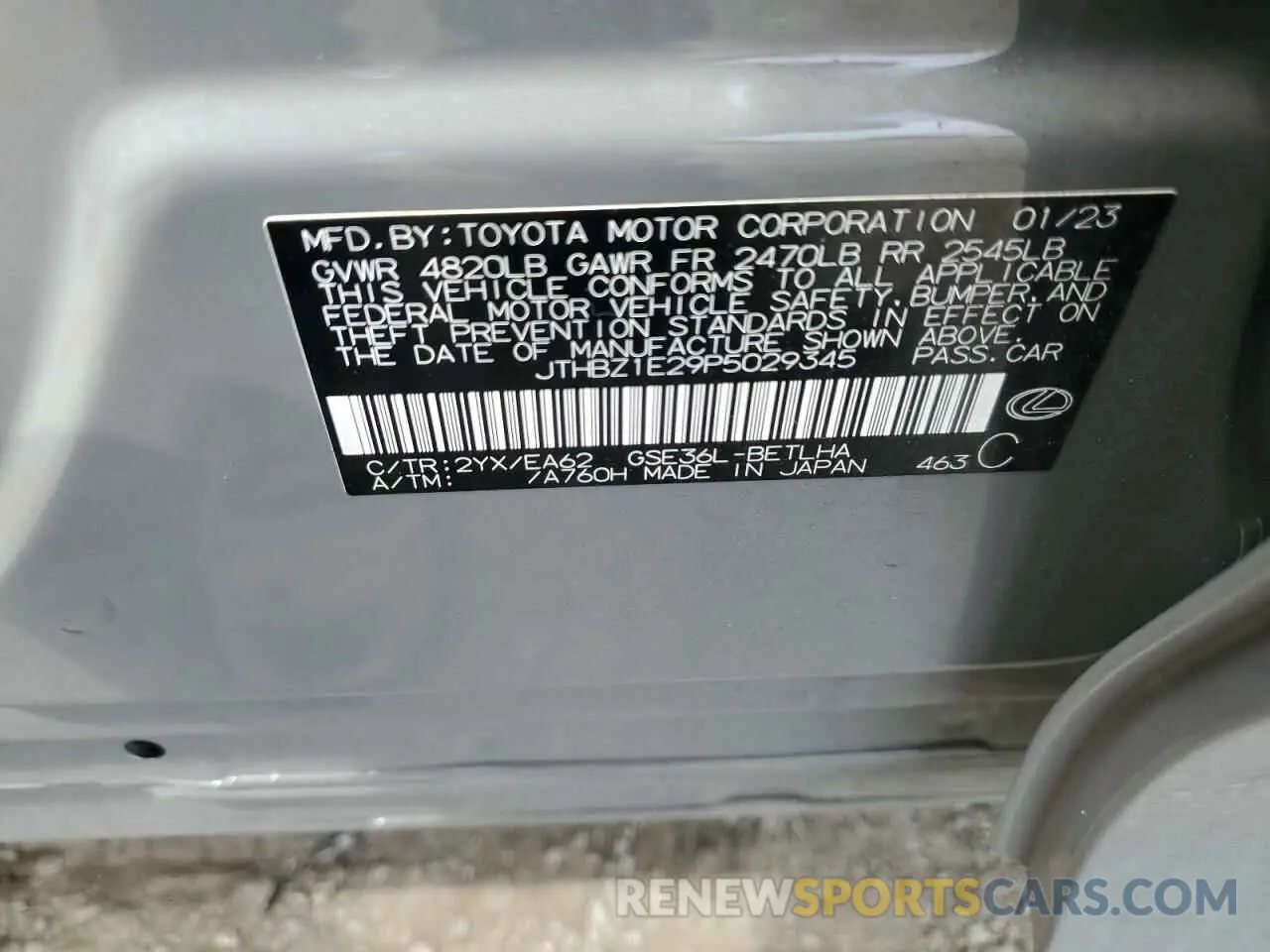 13 Photograph of a damaged car JTHBZ1E29P5029345 LEXUS IS 350 F S 2023