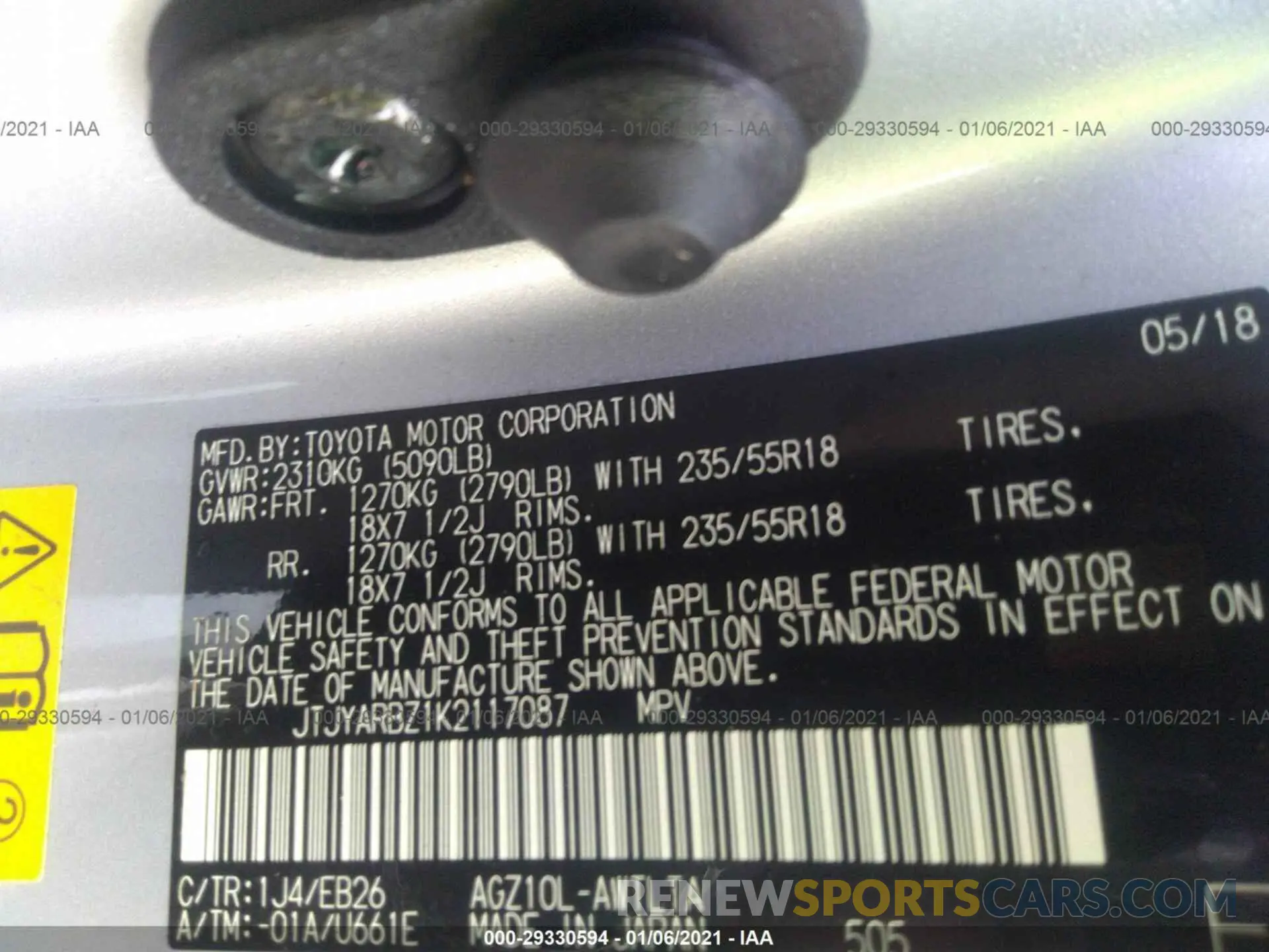 9 Photograph of a damaged car JTJYARBZ1K2117087 LEXUS NX 2019