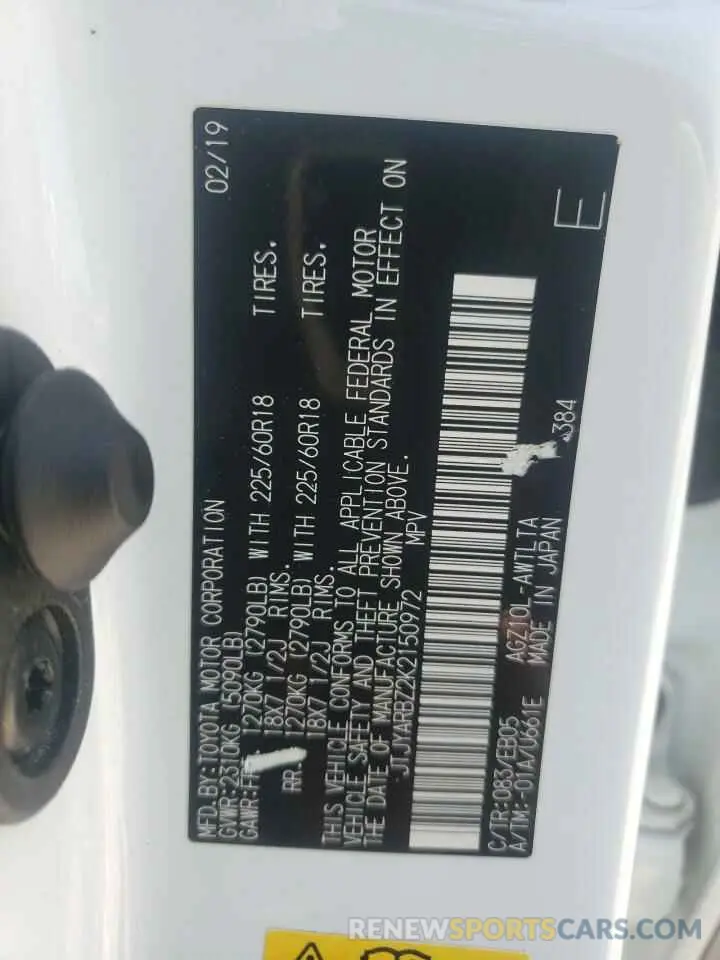 13 Photograph of a damaged car JTJYARBZ2K2150972 LEXUS NX 2019