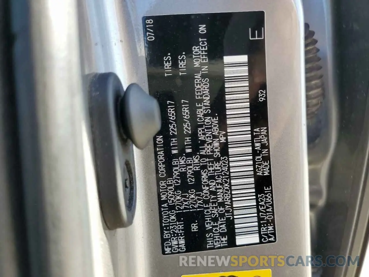 14 Photograph of a damaged car JTJYARBZXK2124023 LEXUS NX 2019
