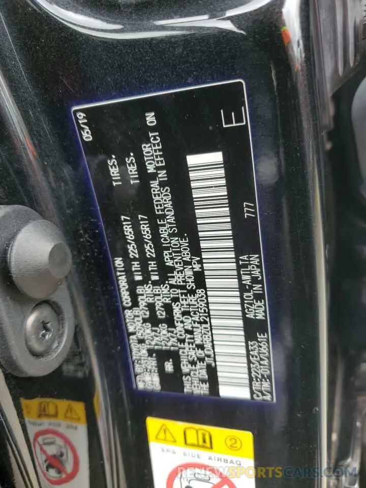 13 Фотография поврежденного автомобиля JTJDARBZ0L2159038 LEXUS NX 2020