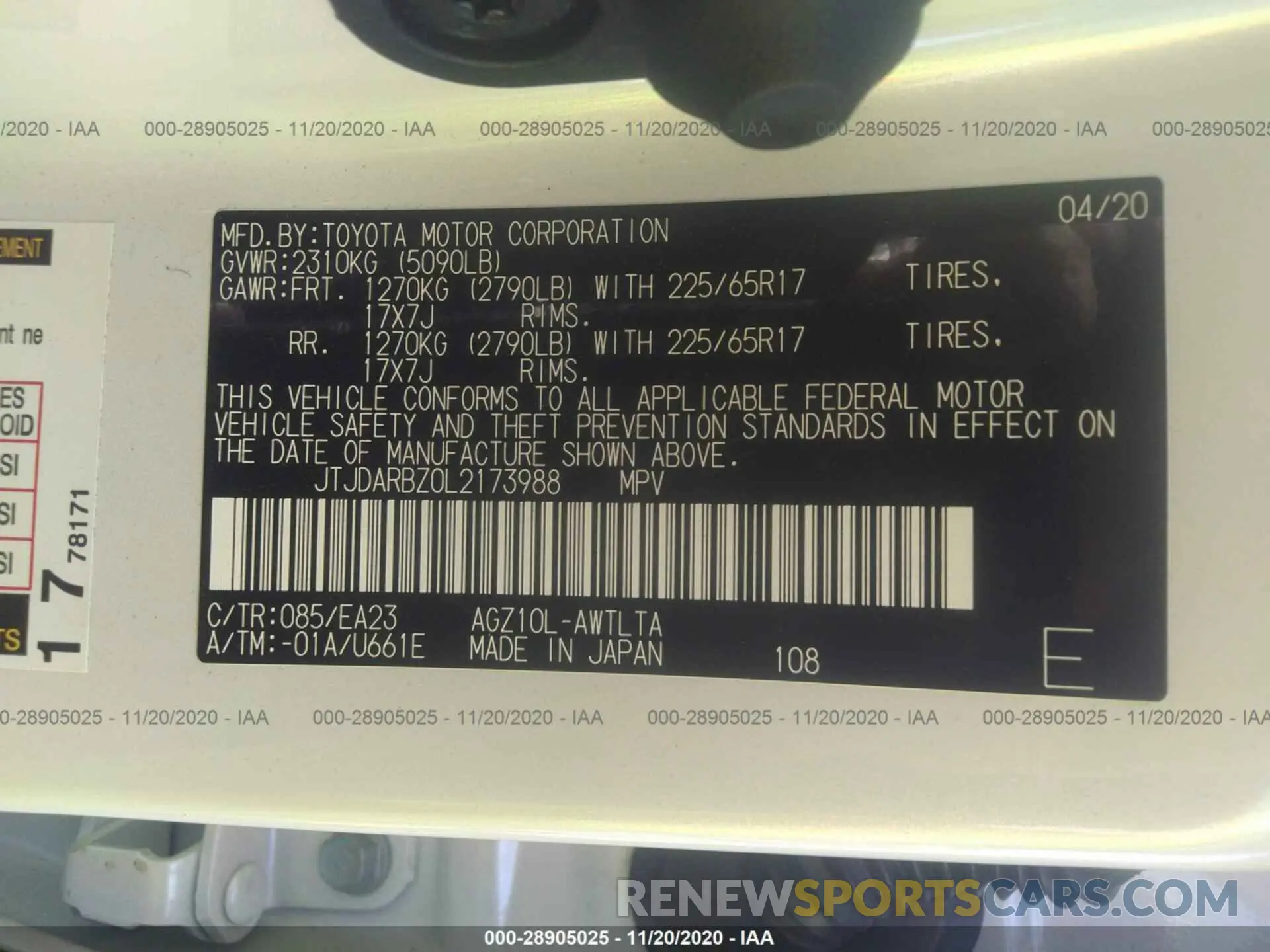 9 Photograph of a damaged car JTJDARBZ0L2173988 LEXUS NX 2020
