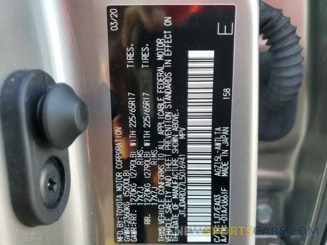 10 Photograph of a damaged car JTJDARDZ7L5016941 LEXUS NX 2020