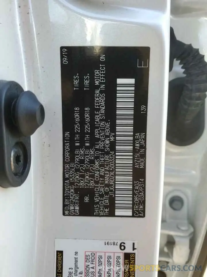 15 Photograph of a damaged car JTJGJRDZXL5003324 LEXUS NX 2020