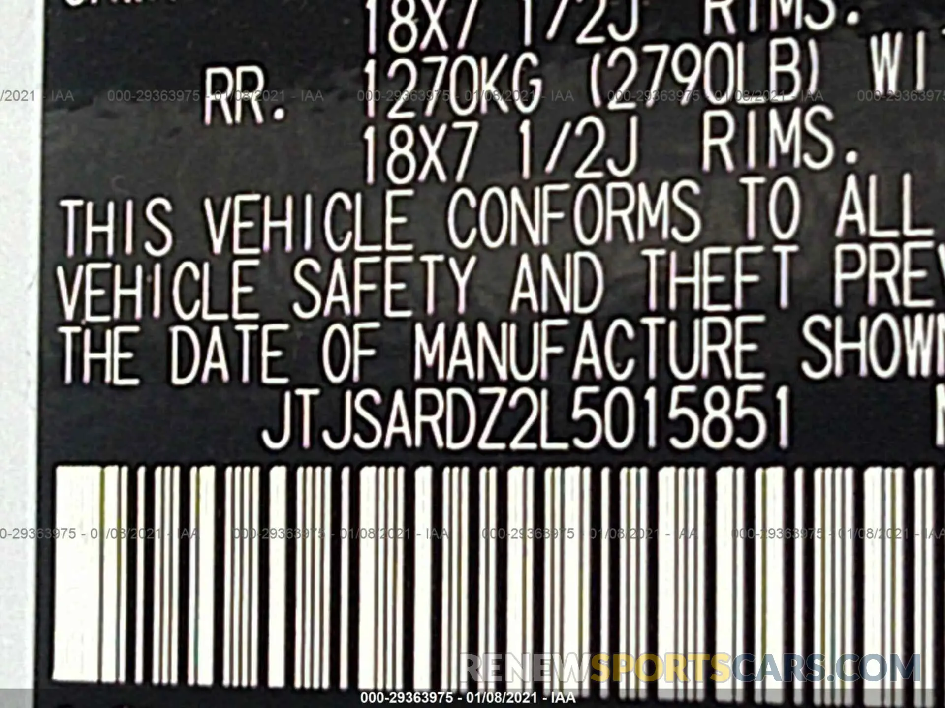 9 Photograph of a damaged car JTJSARDZ2L5015851 LEXUS NX 2020
