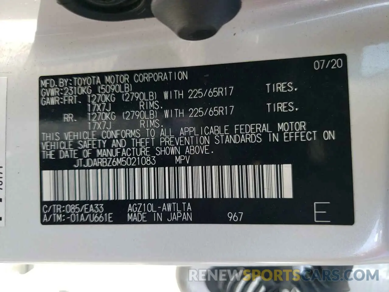 10 Фотография поврежденного автомобиля JTJDARBZ6M5021083 LEXUS NX 2021
