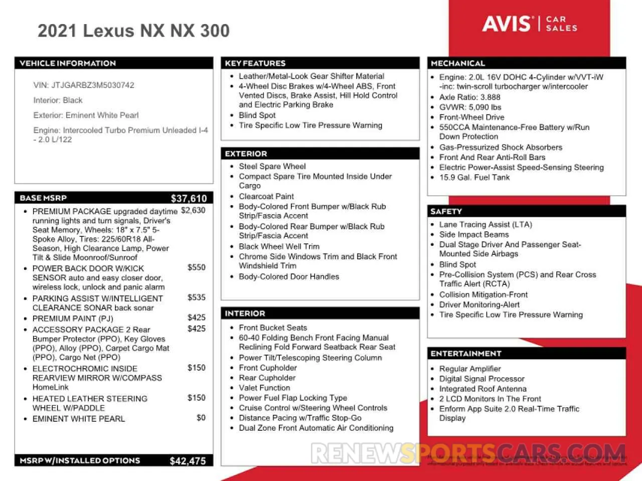 14 Фотография поврежденного автомобиля JTJGARBZ3M5030742 LEXUS NX 2021