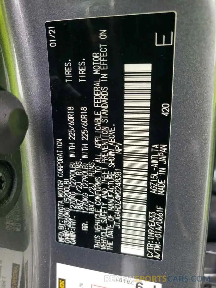 13 Photograph of a damaged car JTJGARDZ4M2248381 LEXUS NX 2021