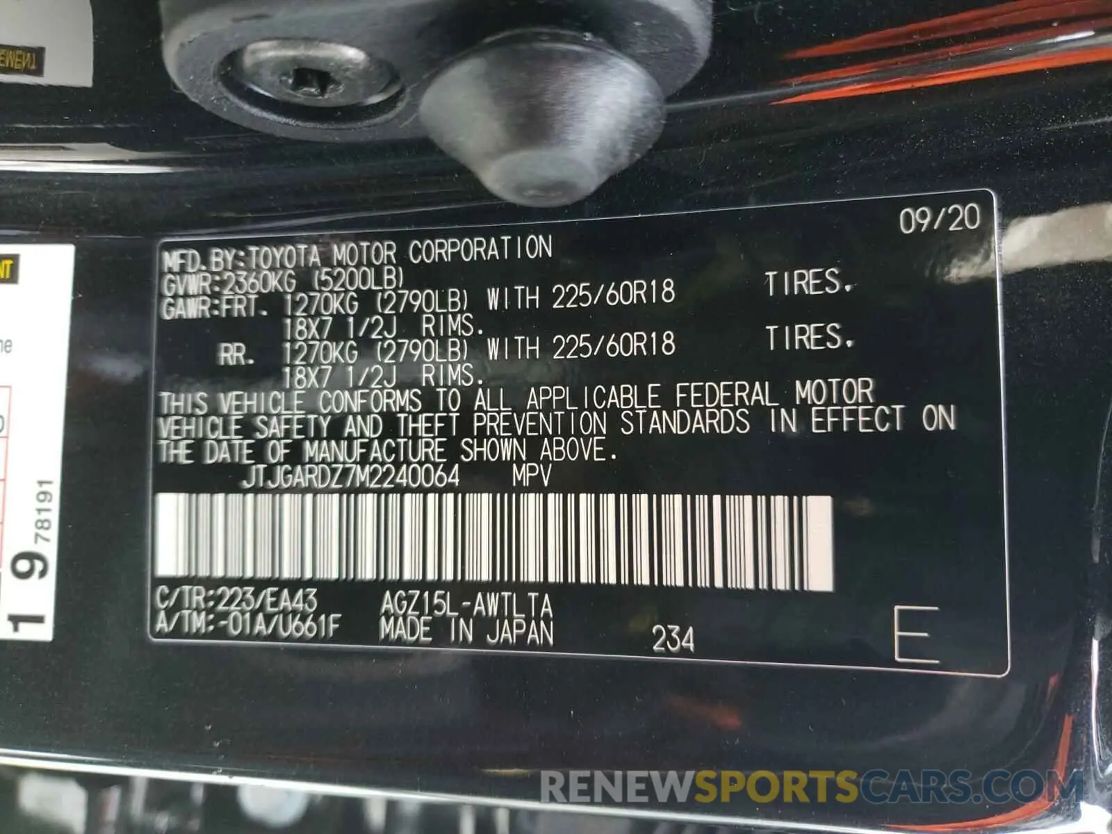 10 Photograph of a damaged car JTJGARDZ7M2240064 LEXUS NX 2021