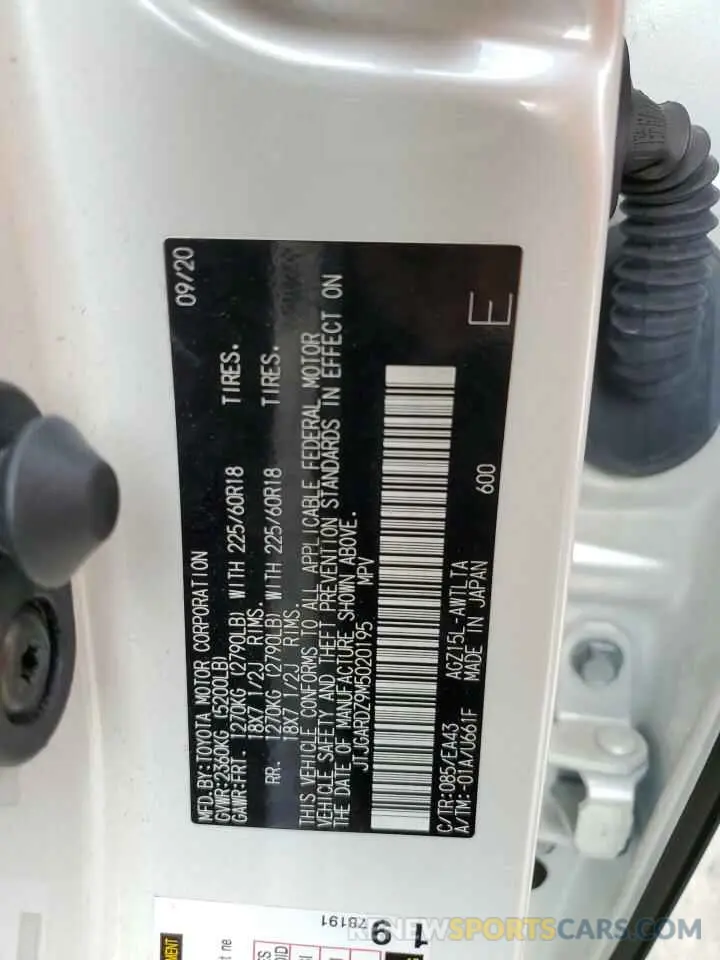 14 Photograph of a damaged car JTJGARDZ9M5020195 LEXUS NX 2021