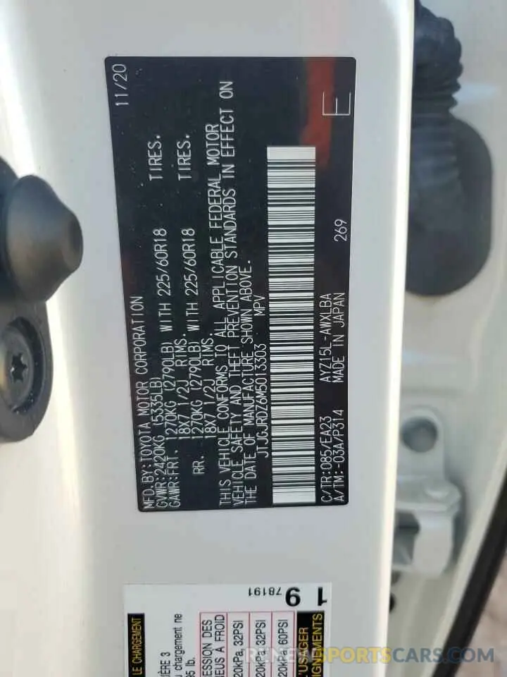 13 Photograph of a damaged car JTJGJRDZ6M5013303 LEXUS NX 2021