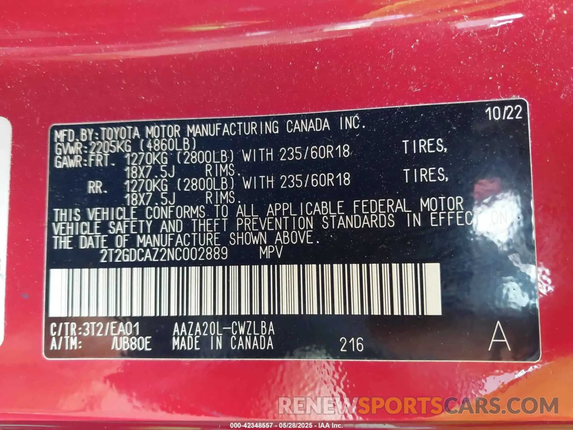 9 Photograph of a damaged car 2T2GDCAZ2NC002889 LEXUS NX 250 2022