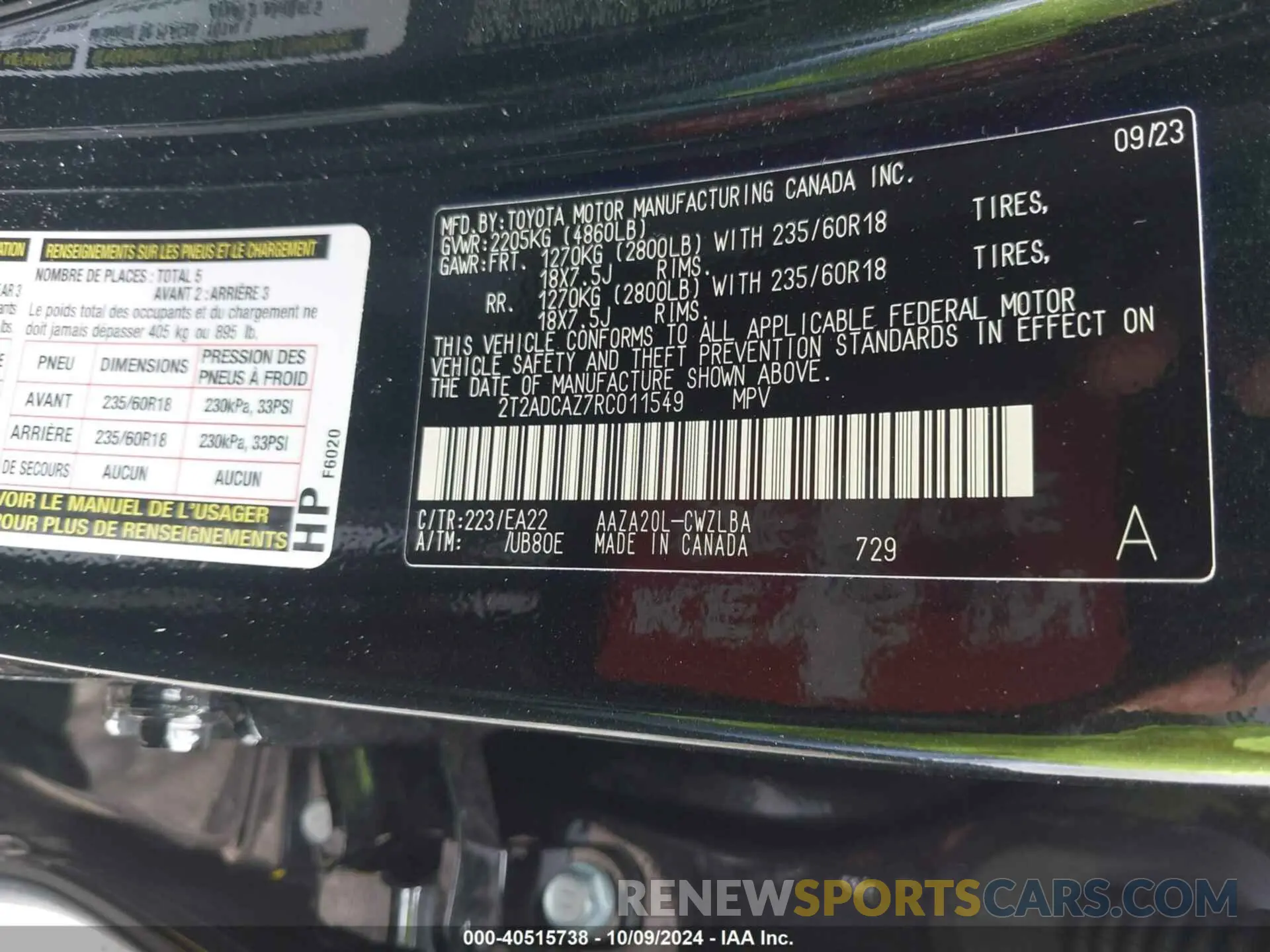 9 Фотография поврежденного автомобиля 2T2ADCAZ7RC011549 LEXUS NX 250 2024