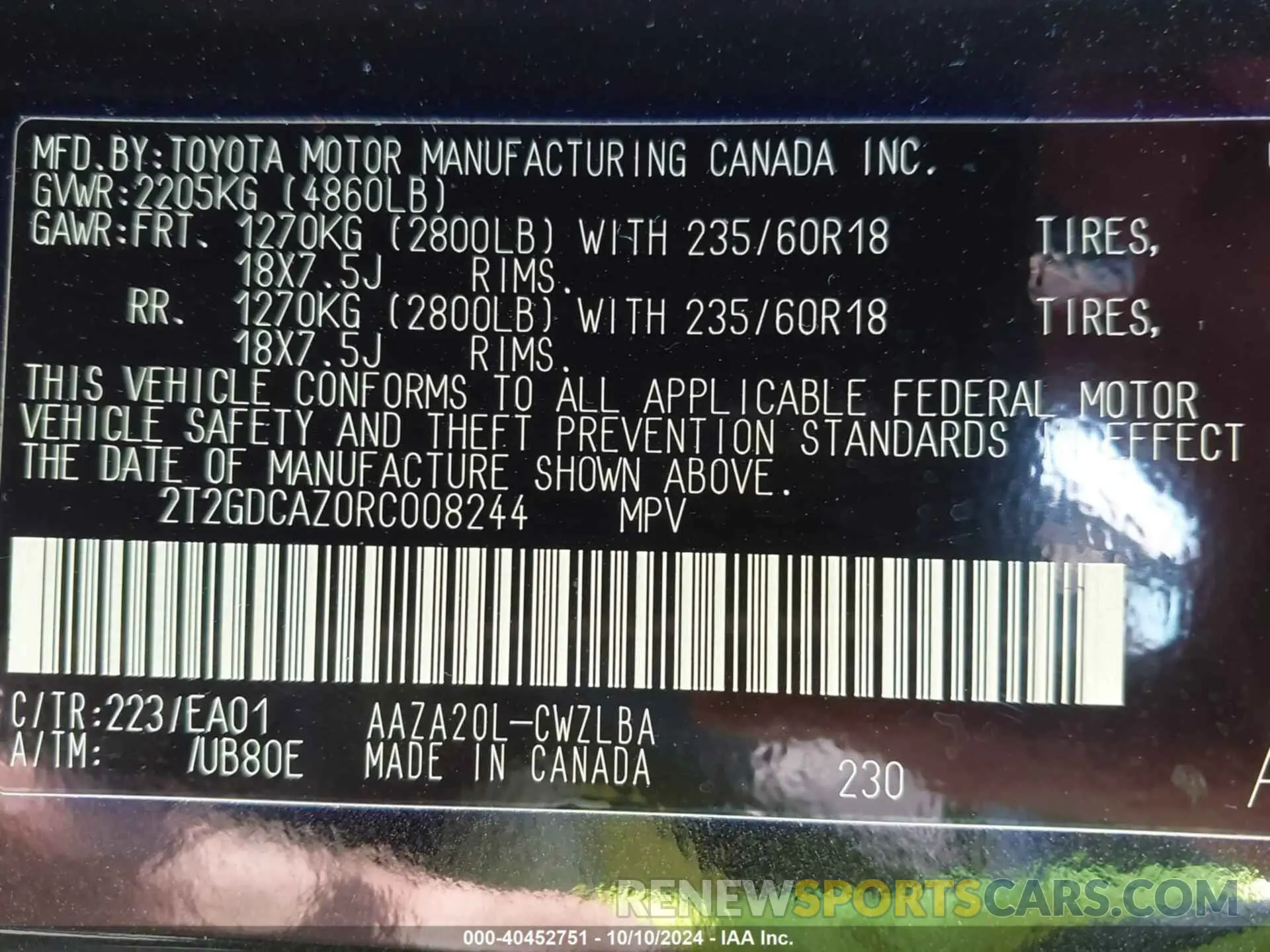 9 Фотография поврежденного автомобиля 2T2GDCAZ0RC008244 LEXUS NX 250 2024