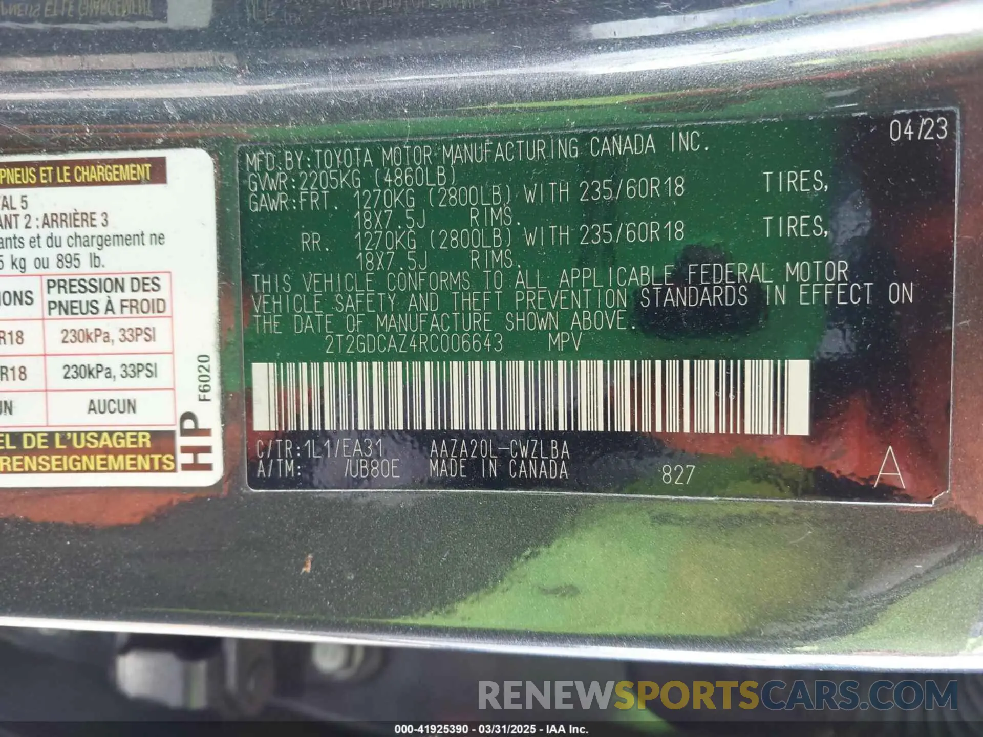 9 Фотография поврежденного автомобиля 2T2GDCAZ4RC006643 LEXUS NX 250 2024