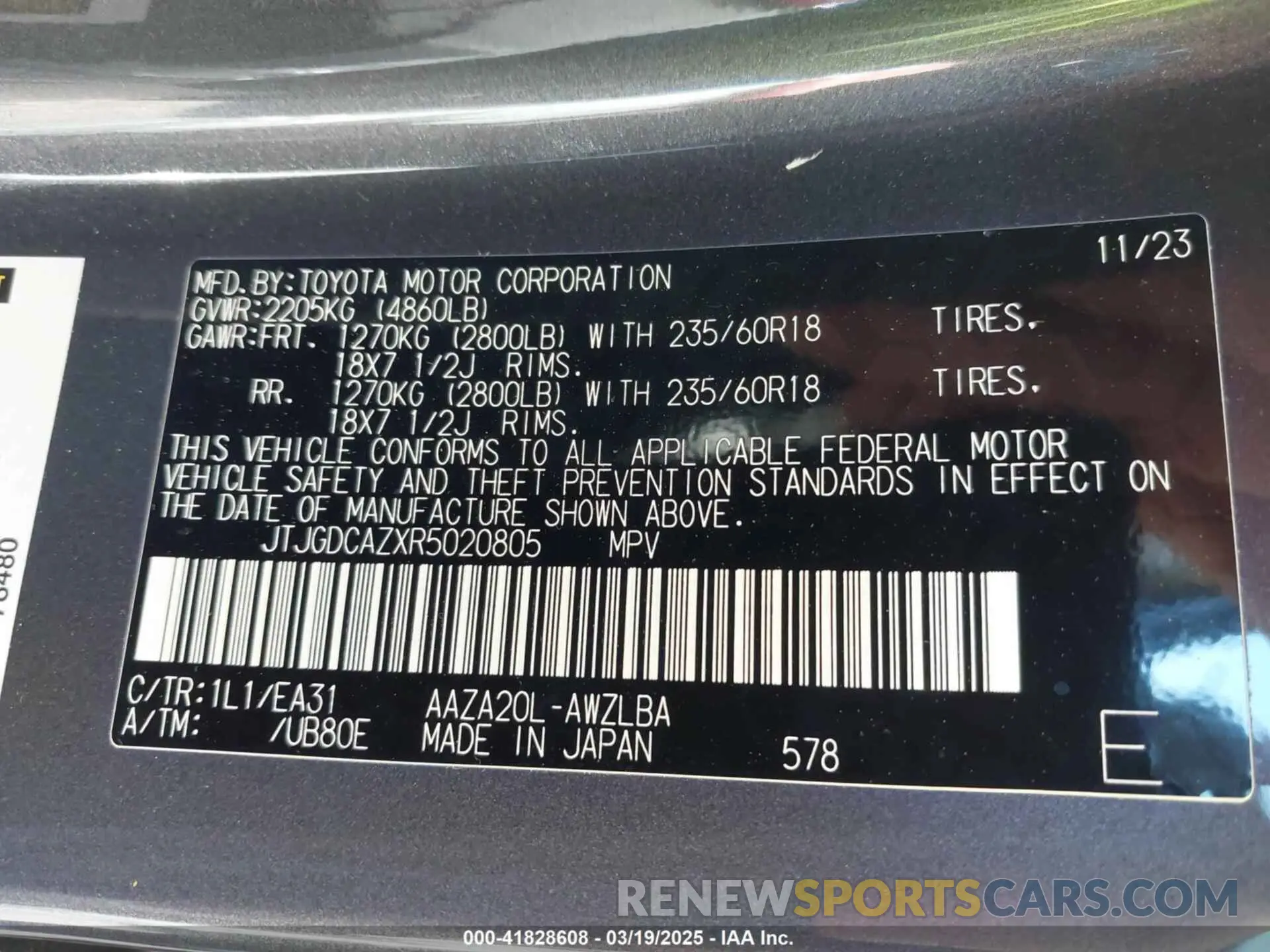 9 Photograph of a damaged car JTJGDCAZXR5020805 LEXUS NX 250 2024