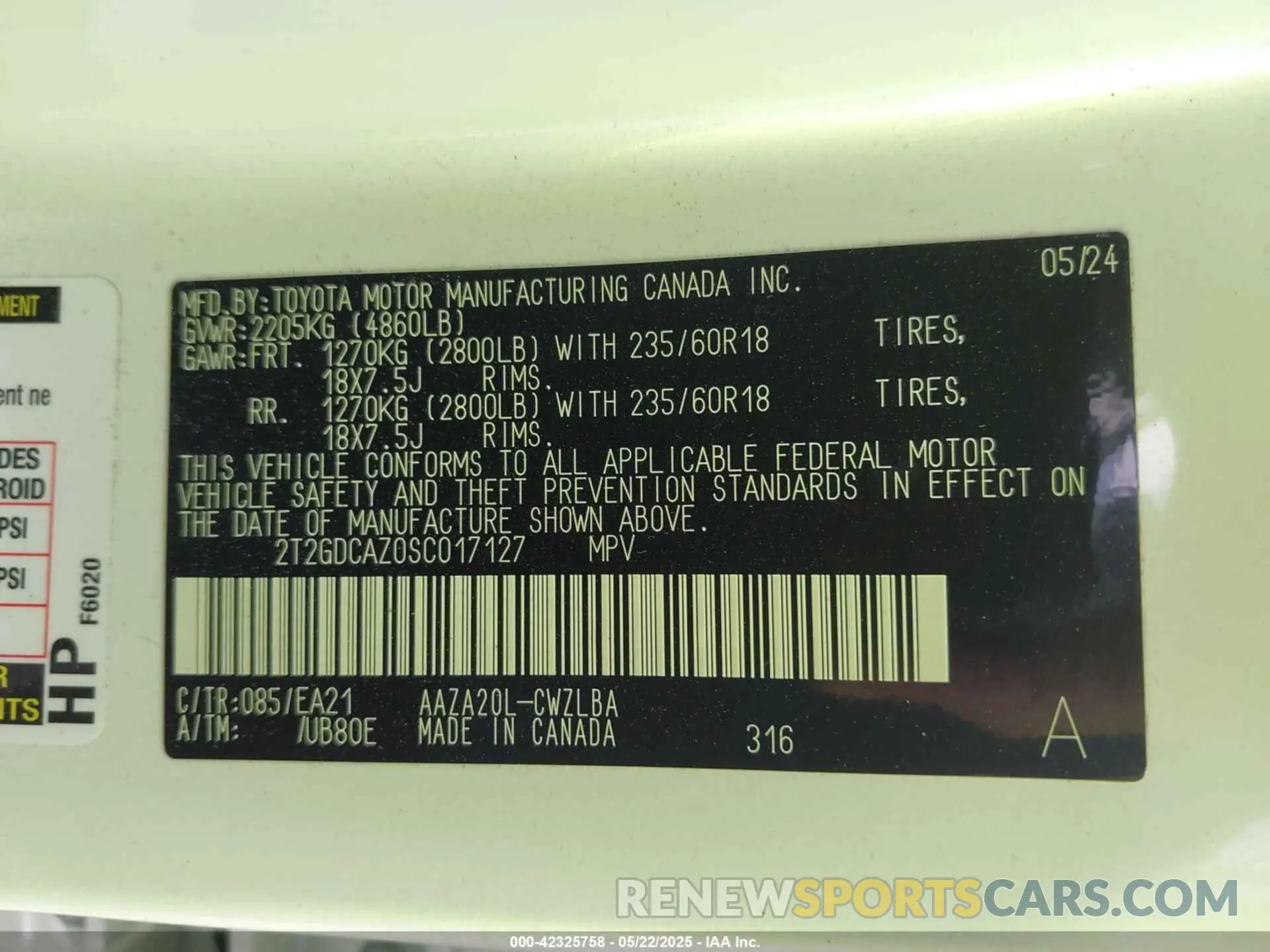 9 Photograph of a damaged car 2T2GDCAZ0SC017127 LEXUS NX 250 2025