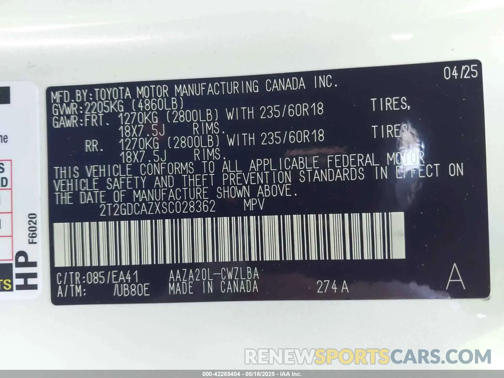 9 Photograph of a damaged car 2T2GDCAZXSC028362 LEXUS NX 250 2025