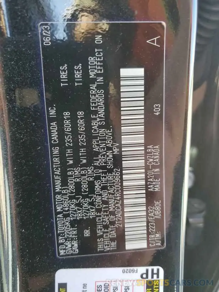 15 Фотография поврежденного автомобиля 2T2ADCAZ4RC009662 LEXUS NX 250 BAS 2024