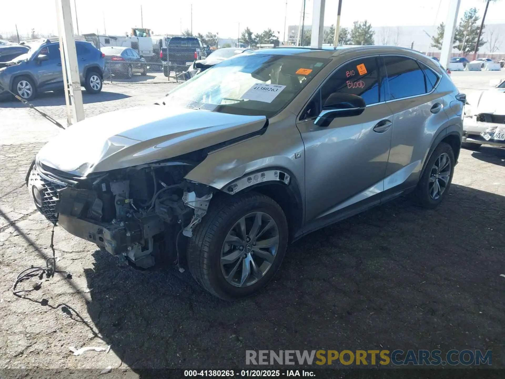 2 Фотография поврежденного автомобиля JTJSARBZ6L2162730 LEXUS NX 300 2020