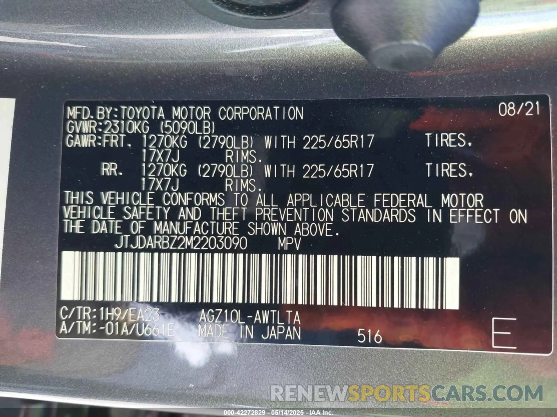 9 Фотография поврежденного автомобиля JTJDARBZ2M2203090 LEXUS NX 300 2021