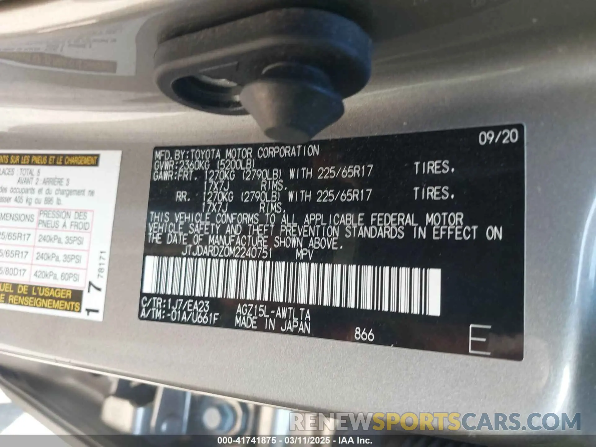 9 Фотография поврежденного автомобиля JTJDARDZ0M2240751 LEXUS NX 300 2021