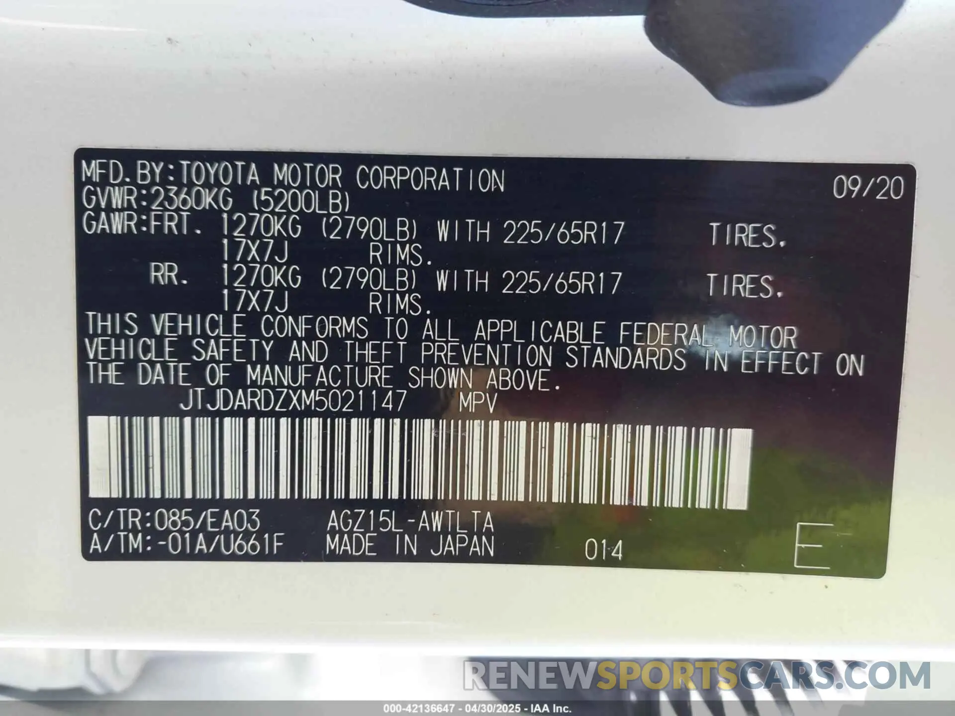 9 Photograph of a damaged car JTJDARDZXM5021147 LEXUS NX 300 2021